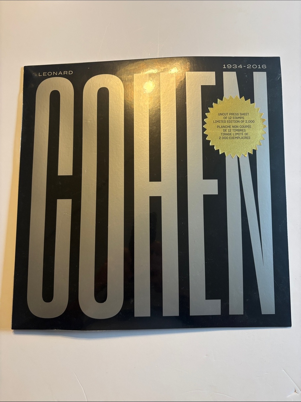 2019 Canada Post Leonard Cohen Limited Edition Uncut Press Sheet